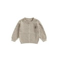 thumbnail image 1 of Bagilaanoe Toddler Baby Girl Knit Cardigan Long Sleeve Sweater Bear Pattern Knitwear Coat 3M 6M 12M 18M 24M 3T Kids Fall Casual Tops Outwear, 1 of 8