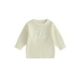 thumbnail image 1 of Bagilaanoe Toddler Baby Girl Knitted Sweater Long Sleeve Letter Embroidery Pullover 6M 12M 24M 3T 4T 5T 6T Kids Warm Jumpers Tops Fall Loose Knitwear, 1 of 8