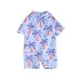 thumbnail image 1 of Bagilaanoe Toddler Baby Girl One-Piece Swimsuit Cartoon Print Short Sleeve Zipper Rashguard Swimwear 3M 6M 12M 2T 3T Kids Bathing Suit, 1 of 9