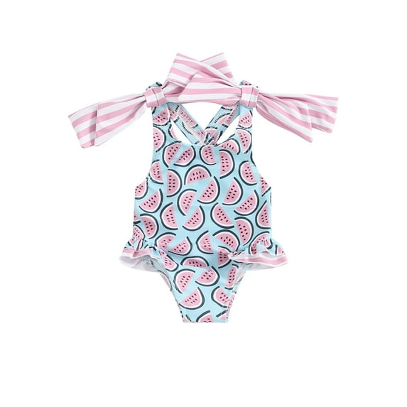 Bagilaanoe Toddler Baby Girl One-Piece Swimsuit Floral Print Sleeveless Swimwear 18M 24M 3T 4T 5T 6T Kids Ruffle Bathing Suit