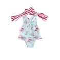 thumbnail image 1 of Bagilaanoe Toddler Baby Girl One-Piece Swimsuit Floral Print Sleeveless Swimwear 18M 24M 3T 4T 5T 6T Kids Ruffle Bathing Suit, 1 of 7