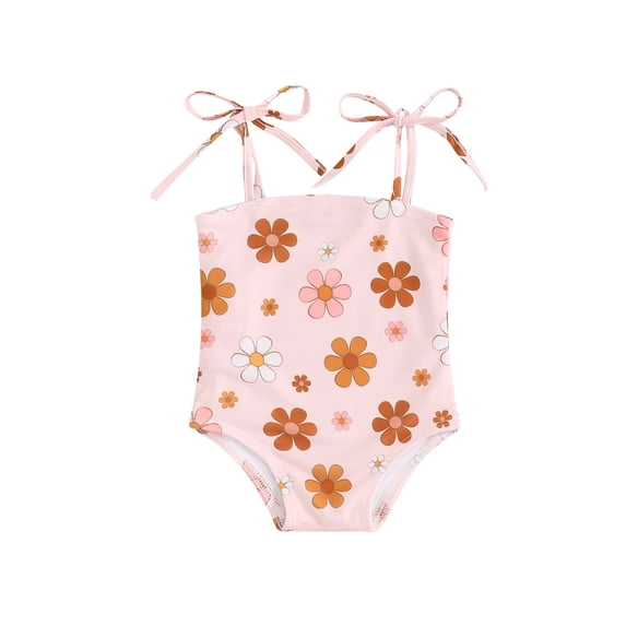 Bagilaanoe Toddler Baby Girl One-Piece Swimsuit Print Sleeveless Swimwear 6M 12M 18M 24M 3T 4T Kids Summer Bathing Suit