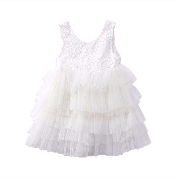 Bagilaanoe Toddler Baby Girl Party Dress Floral Lace Sleeveless A-line Princess Dresses 12M 18M 24M 3T 4T 5T Kid Patchwork Tulle Skirt