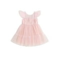 thumbnail image 1 of Bagilaanoe Toddler Baby Girl Party Dress Ruffle Flying Sleeve A-line Princess Dresses 3M 6M 12M 18M 24M 3T Kid Patchwork Tulle Skirt, 1 of 8