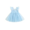 thumbnail image 1 of Bagilaanoe Toddler Baby Girl Party Dress Ruffle Flying Sleeve A-line Princess Dresses 3M 6M 12M 18M 24M 3T Kid Patchwork Tulle Skirt, 1 of 8