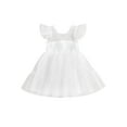 thumbnail image 1 of Bagilaanoe Toddler Baby Girl Party Dress Ruffle Flying Sleeve A-line Princess Dresses 3M 6M 12M 18M 24M 3T Kid Patchwork Tulle Skirt, 1 of 8
