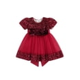 thumbnail image 1 of Bagilaanoe Toddler Baby Girl Party Dress Sequin Short Sleeve A-line Princess Dresses 6M 12M 18M 24M 3T 4T Kid Patchwork Tulle Skirt for Wedding Birthday, 1 of 8