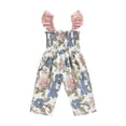 thumbnail image 1 of Bagilaanoe Toddler Baby Girl Summer Clothes Ruffle Floral Jumpsuit Strap Pants 1T 2T 3T 4T 5T Romper Overalls One-Piece Outfits, 1 of 9