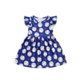 thumbnail image 1 of Bagilaanoe Toddler Baby Girl Summer Dress Fly Sleeve A-line Dresses 6M 12M 18M 24M 3T 4T Kids Casual Swing Sundress, 1 of 8
