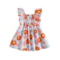 thumbnail image 1 of Bagilaanoe Toddler Baby Girl Summer Dress Print Fly Sleeve A-line Dresses 9M 12M 18M 24M 3T 4T Kids Casual Swing Sundress, 1 of 8