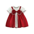 thumbnail image 1 of Bagilaanoe Toddler Baby Girl Summer Dress Short Puff Sleeve A-line Princess Dresses 9M 12M 18M 24M Infant Lace Patchwork Party Sundress, 1 of 9