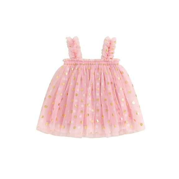 Bagilaanoe Toddler Baby Girl Summer Dress Sleeveless A-line Princess Dresses 6M 12M 18M 24M 3T 4T Kids Casual Tulle Sundress