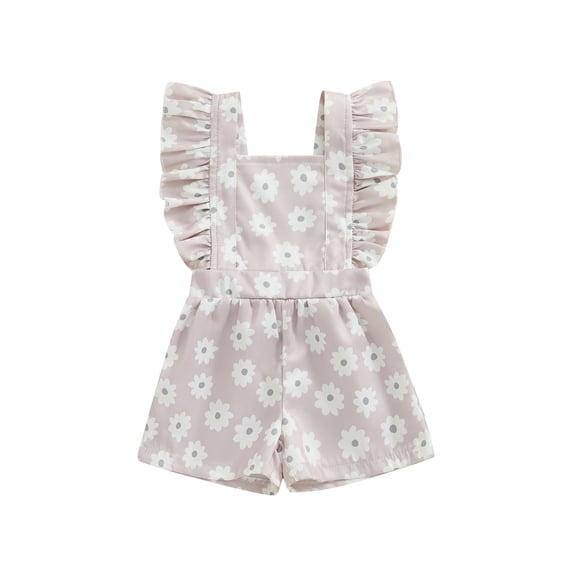 Bagilaanoe Toddler Baby Girl Summer Jumpsuit Shorts Fly Sleeve Flower Romper Overalls 12M 18M 24M 3T 4T 5T Kids Short Pants Summer Clothes