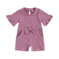 thumbnail image 1 of Bagilaanoe Toddler Baby Girl Summer Jumpsuit Shorts Short Sleeve Bodysuit 6M 12M 24M 3T 4T Kids Casual One Piece Romper, 1 of 8
