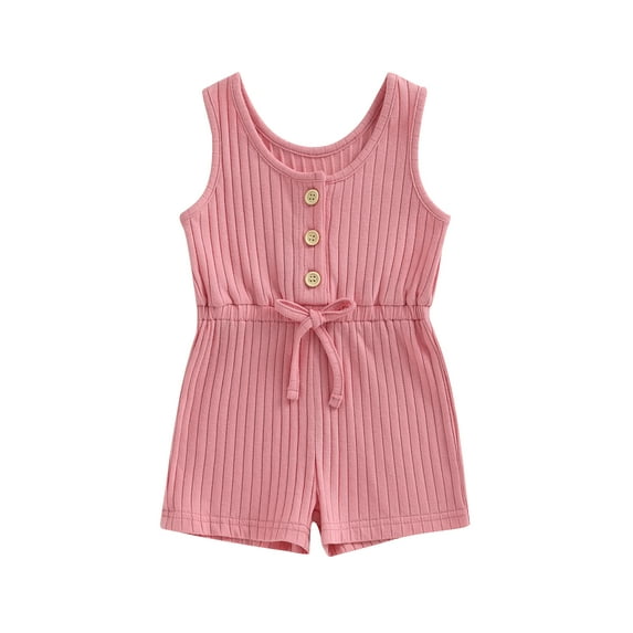 Bagilaanoe Toddler Baby Girl Summer Jumpsuit Shorts Sleeveless Bodysuit 6M 12M 18M 24M 3T 4T Kids One Piece Romper