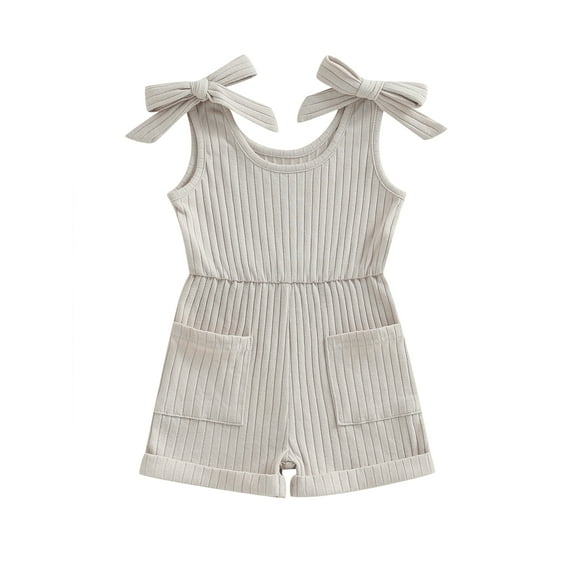 Bagilaanoe Toddler Baby Girl Summer Jumpsuit Shorts Sleeveless Bodysuit 6M 12M 18M 24M 3T 4T Kids Ribbed One Piece Romper