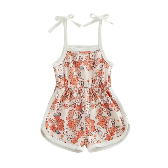 Bagilaanoe Toddler Baby Girl Summer Jumpsuit Shorts Sleeveless Cartoon Print Romper Overalls 12M 18M 24M 3T 4T 5T Kids Short Pants Summer Outfits