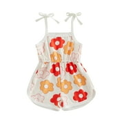 Bagilaanoe Toddler Baby Girl Summer Jumpsuit Shorts Sleeveless Cartoon Print Romper Overalls 12M 18M 24M 3T 4T 5T Kids Short Pants Summer Outfits