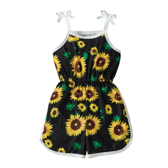 Bagilaanoe Toddler Baby Girl Summer Jumpsuit Shorts Sleeveless Floral Print Romper Overalls 12M 18M 24M 3T 4T 5T Kids Short Pants Summer Clothes