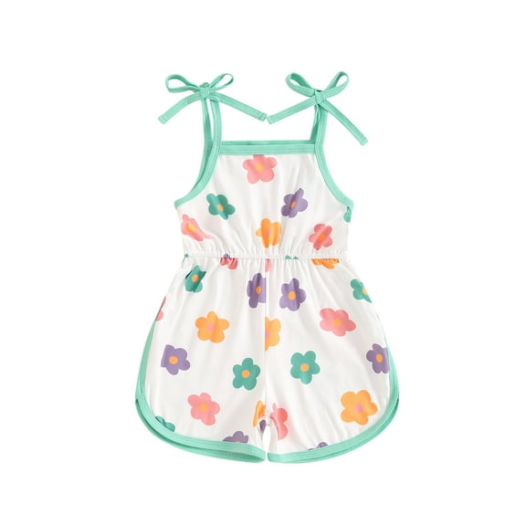 Bagilaanoe Toddler Baby Girl Summer Jumpsuit Shorts Sleeveless Floral Print Romper Overalls 6M 12M 18M 24M 3T 4T Kids Short Pants Summer Clothes