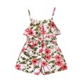 thumbnail image 1 of Bagilaanoe Toddler Baby Girl Summer Jumpsuit Shorts Sleeveless Floral Print Romper Overalls with Belt Kids Pants Summer Clothes, 1 of 7