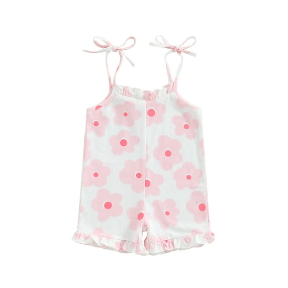 Bagilaanoe Toddler Baby Girl Summer Jumpsuit Shorts Sleeveless Flower Romper Overalls 12M 18M 24M 3T 4T 5T Kids Short Pants Summer Clothes