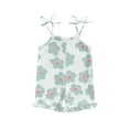 thumbnail image 1 of Bagilaanoe Toddler Baby Girl Summer Jumpsuit Shorts Sleeveless Flower Romper Overalls 12M 18M 24M 3T 4T 5T Kids Short Pants Summer Clothes, 1 of 7
