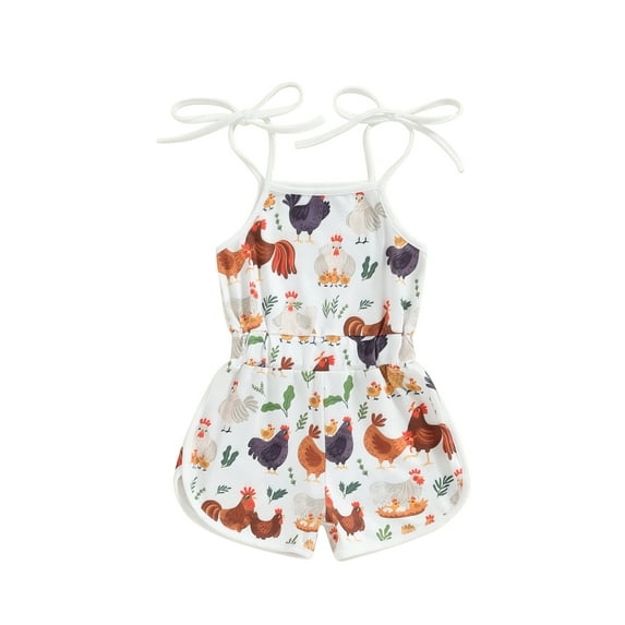 Bagilaanoe Toddler Baby Girl Summer Jumpsuit Shorts Sleeveless Print Romper Overalls 12M 18M 24M 3T 4T 5T Kids Short Pants Summer Clothes