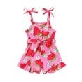 thumbnail image 1 of Bagilaanoe Toddler Baby Girl Summer Jumpsuit Shorts Sleeveless Print Romper Overalls 12M 18M 24M 3T 4T 5T Kids Short Pants Summer Clothes, 1 of 7