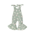 thumbnail image 1 of Bagilaanoe Toddler Baby Girl Summer Jumpsuit Sleeveless Floral Print Romper Overalls 6M 12M 18M 24M 3T 4T Kids Flared Pants Summer Clothes, 1 of 7