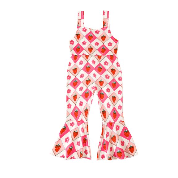 Bagilaanoe Toddler Baby Girl Summer Jumpsuit Sleeveless Flower Print Romper Overalls 3M 6M 12M 18M 24M 3T Kids Flared Pants Summer Clothes