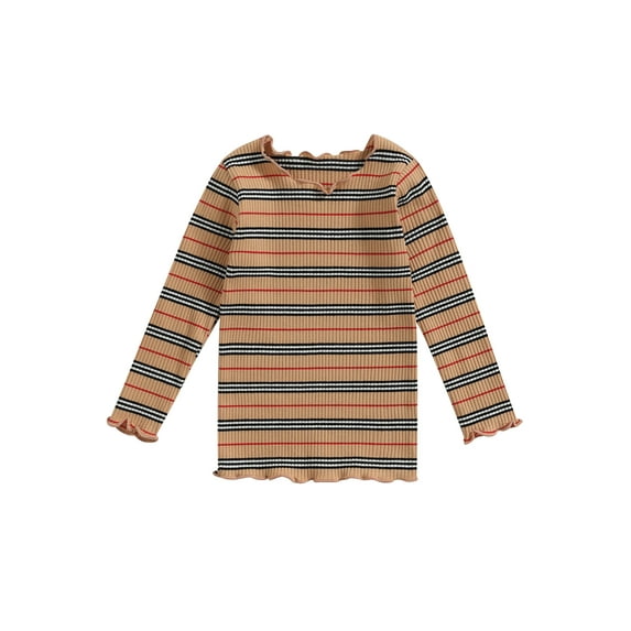 Bagilaanoe Toddler Baby Girl T-Shirt Casual Stripe Print Long Sleeve Tops 9M 12M 18M 24M 3T 4T Kids Pullovers Fall Clothes