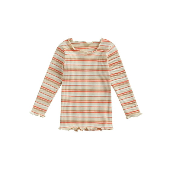 Bagilaanoe Toddler Baby Girl T-Shirt Casual Stripe Print Long Sleeve Tops 9M 12M 18M 24M 3T 4T Kids Pullovers Fall Clothes