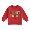 thumbnail image 1 of Bagilaanoe Toddler Baby Girl Valentine's Day Sweatshirt Long Sleeve Letter Embroidery Pullover 6M 12M 18M 24M 3T 4T Kids Spring Loose Tee Tops, 1 of 8