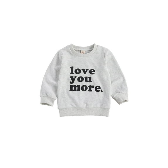 Bagilaanoe Toddler Baby Girls Boy Casual Sweatshirt Long Sleeve Letter Print Pullover 6M 12M 18M 24M 3T 4T Kids Loose Tee Tops