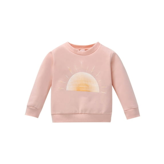 Bagilaanoe Toddler Baby Girls Boy Casual Sweatshirt Long Sleeve Sun Print Pullover 6M 12M 18M 24M 3T Kids Loose Tee Tops