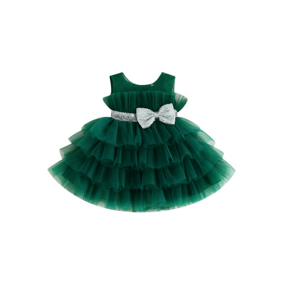 Bagilaanoe Toddler Baby Girls Formal Dress Sleeveless A-line Princess Dresses 1T 2T 3T 4T 5T Kids Tulle Dress for Wedding Birthday Party Gown