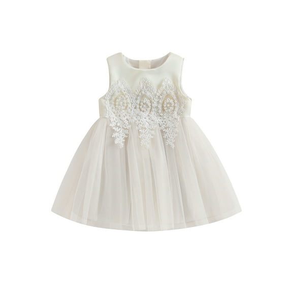Bagilaanoe Toddler Baby Girls Formal Dress Sleeveless A-line Princess Dresses 6M 12M 18M 24M 3T 4T 5T Kids Lace Tulle Dress for Wedding Birthday Party Gown