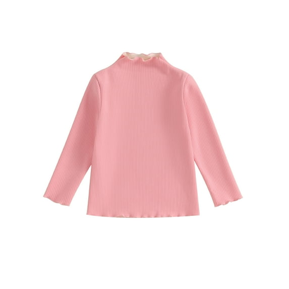 Bagilaanoe Toddler Baby Girls Spring T-Shirt Casual Solid Color Long Sleeve Tops 3T 4T 5T 6T Kids Fall Warm Clothes