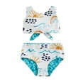 thumbnail image 1 of Bagilaanoe Toddler Baby Girls Swimsuits 2 Piece Bikinis Set Cartoon Print Sleeveless Tops + Bikini Briefs 6M 12M 18M 24M 3T 4T Kids Swimwear Bathing Suit Beachwear, 1 of 7