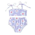 thumbnail image 1 of Bagilaanoe Toddler Baby Girls Swimsuits 2 Piece Bikinis Set Floral Print Camisole Tops + Briefs 6M 12M 18M 24M 3T 4T Kids Swimwear Bathing Suit Beachwear, 1 of 1