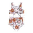thumbnail image 1 of Bagilaanoe Toddler Baby Girls Swimsuits 2 Piece Bikinis Set Floral Print Tankini Tops + Shorts 6M 12M 18M 24M 3T 4T Kids Swimwear Bathing Suit Beachwear, 1 of 8