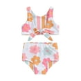 thumbnail image 1 of Bagilaanoe Toddler Baby Girls Swimsuits 2 Piece Bikinis Set Floral Print Tankini Tops + Shorts 6M 12M 18M 24M 3T 4T Kids Swimwear Bathing Suit Beachwear, 1 of 6