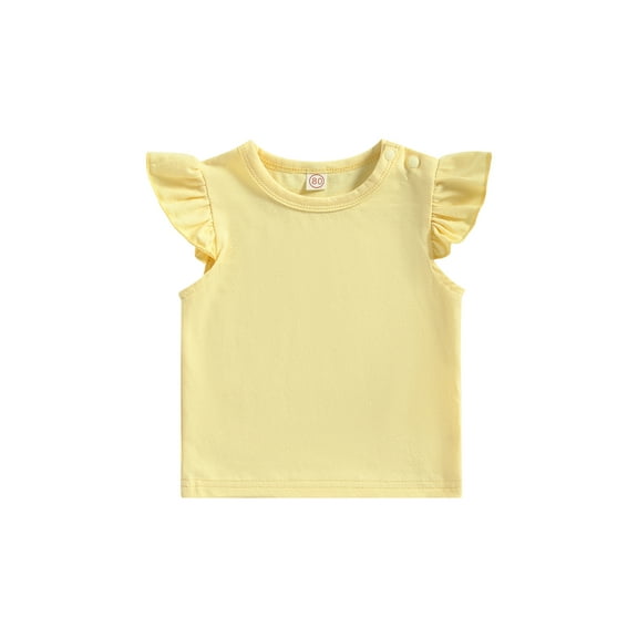 Bagilaanoe Toddler Baby Girls T-Shirt Fly Sleeve Casual Tees 6M 12M 18M 24M 3T 4T Kids Loose Summer Tops