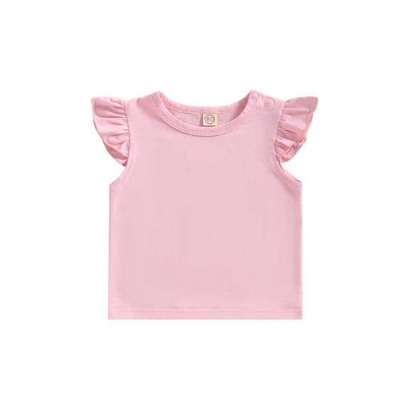 Bagilaanoe Toddler Baby Girls T-Shirt Fly Sleeve Casual Tees 6M 12M 18M 24M 3T 4T Kids Loose Summer Tops