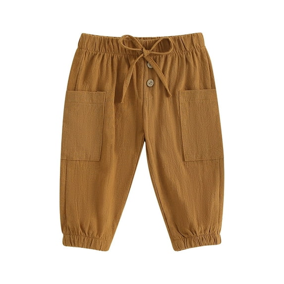 Bagilaanoe Toddler Boys Casual Sports Pants Solid Color Drawstring Sweatpants 6M 12M 18M 24M 3T 4T Kids Leggings with Pockets