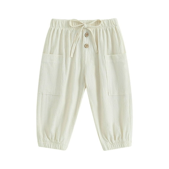 Bagilaanoe Toddler Boys Casual Sports Pants Solid Color Drawstring Sweatpants 6M 12M 18M 24M 3T 4T Kids Leggings with Pockets