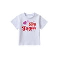 thumbnail image 1 of Bagilaanoe Toddler Boys Girls T-Shirt 18M 24M 3T 4T 5T 6T Kids Short Sleeve Round Neck Letters Print Casual Loose Summer Tops, 1 of 8