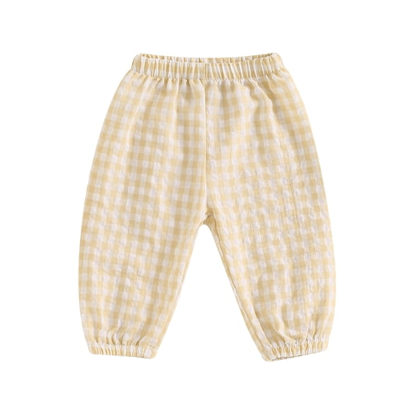 Bagilaanoe Toddler Girls Boys Pants Elastic Waistband Checkered Trousers 6M 12M 18M 24M 3T Kids Casual Bottoms Clothes