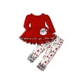 thumbnail image 1 of Bagilaanoe Toddler Girls Long Sleeve A-Line Tops & Santa Print Pants, 2-Piece Set, Sizes 118-24 Months, 1 of 9
